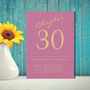 Thirty Pink Gold 30th Birthday Party Invitation