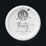 Thirty Silver Disco Ball 30th Birthday Party Paper Plate<br><div class="desc">These are Thirty Silver Disco Ball 30th Birthday Party Paper Plates!</div>