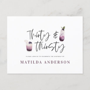 Thirty & thirsty thirtieth birthday invitation