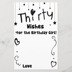 Thirty Wishes for the birthday girl game