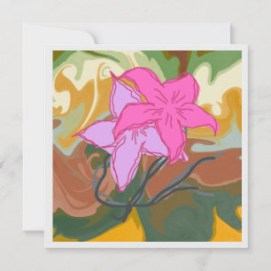 This abstract flower art design blends soft floral holiday card