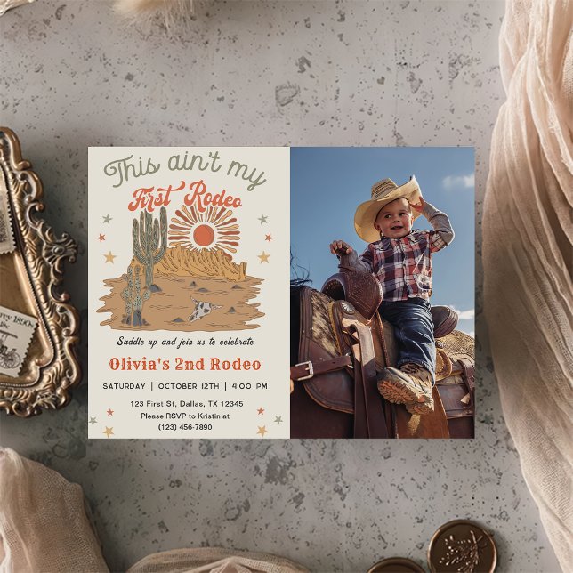 This Ain't My First Rodeo 2st Birthday Photo Invitation (Creator Uploaded)