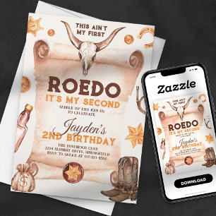 This Ain't My First Rodeo Cowboy 2nd Birthday Invitation