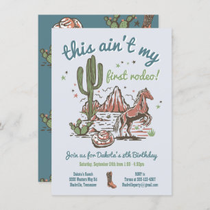 This ain't my first Rodeo Cowboy Birthday Invitation