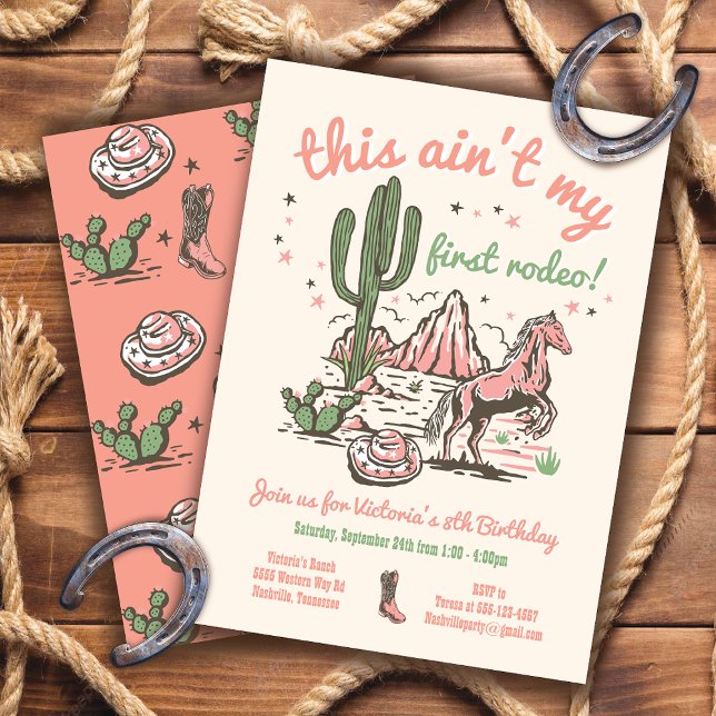 This ain't my first Rodeo Cowgirl Birthday Invitation (Creator Uploaded)