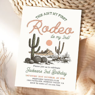 This Ain't My First Rodeo Western 2nd Birthday Invitation