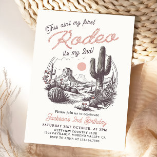 This Ain't My First Rodeo Western 2nd Birthday Invitation