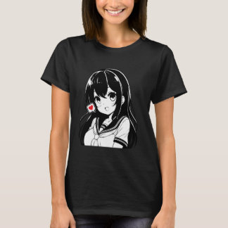 This Anime Kawaii Girl Illustration Novelty Graphi T-Shirt