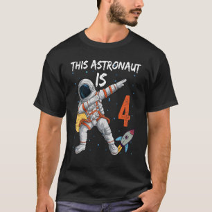 This Astronaut Is Four Birthday Boy Kids 4 Years T-Shirt