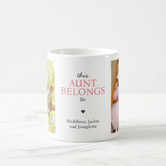 This Aunt Belongs To Quote Custom Photo Collage Coffee Mug