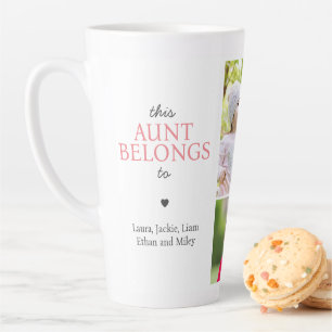 This Aunt Belongs To Quote Custom Photo Collage Latte Mug
