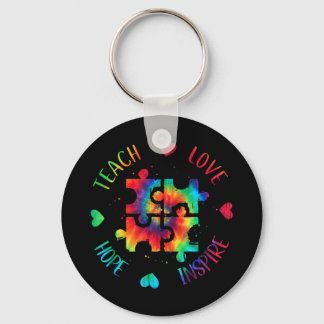This Autism Awareness Design Features A Heart In T Key Ring