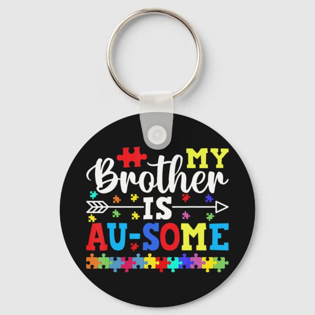This autism awareness design is awesome for proud  key ring (Front)