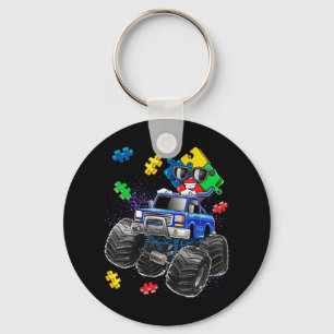 This autism awareness top features a puzzle piece key ring