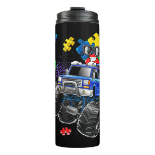 This autism awareness top features a puzzle piece thermal tumbler