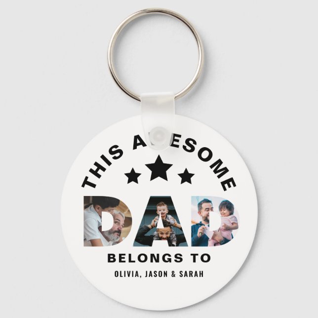 This Awesome Dad Belongs to Father's Day Photo Key Ring (Front)