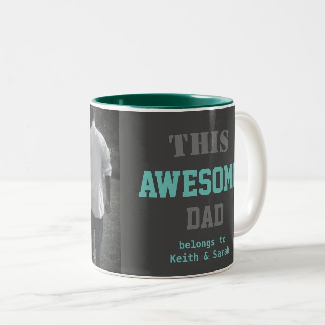 This Awesome Dad Uncle Grandpa Belongs to Custom Two-Tone Coffee Mug (Front Right)