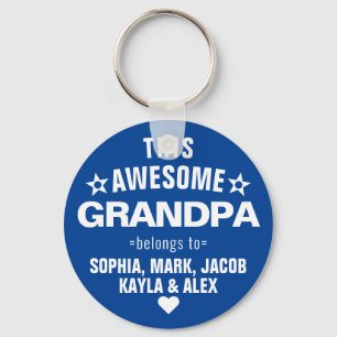 This Awesome Grandpa Belongs To Father's Day Blue Key Ring