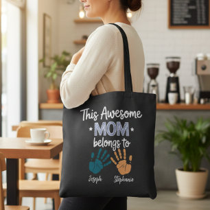 This Awesome Mum Belongs To Handprint Mum Tote Bag