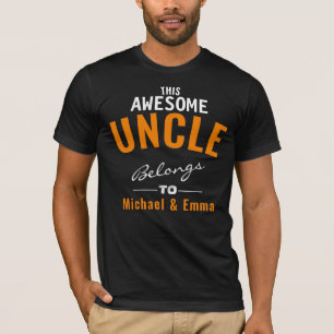 This Awesome Uncle Belongs Add Names Customisable T-Shirt