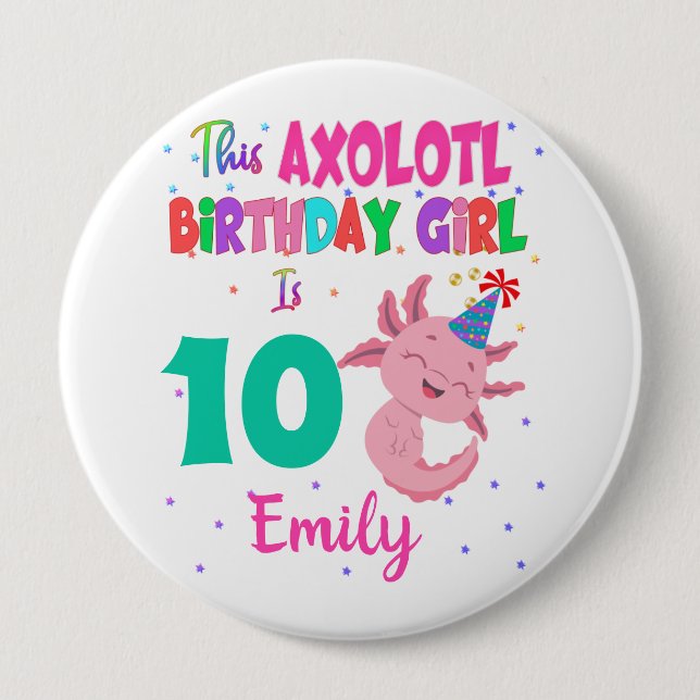 This Axolotl Girl is Amphibian Salamander  10 Cm Round Badge (Front)