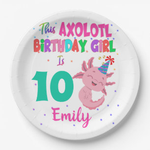 This Axolotl Girl is Amphibian Salamander  Paper Plate