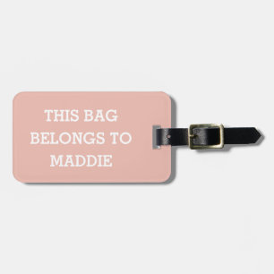 This Bag Belongs to Name Personalised Luggage Tag