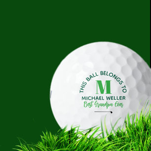 'This ball belongs to' Grandpa Green Monogram