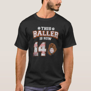 This Baller Is Now 14 Year Old 14th Birthday Baseb T-Shirt