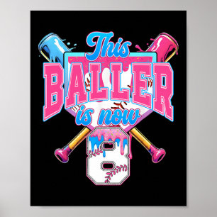 This Baller Is Now 8 Ice Cream Drip Baseball 8th B Poster
