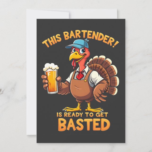 This bartender is ready to get blasted invitation (Front)