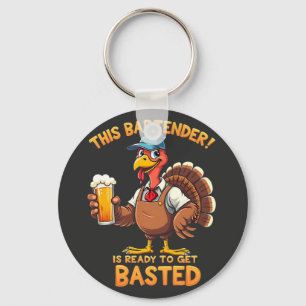 This bartender is ready to get blasted key ring