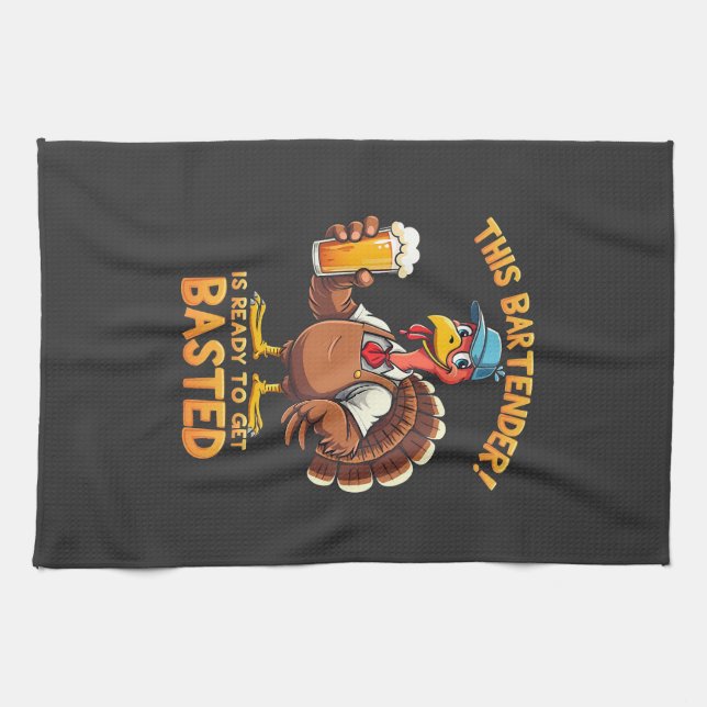 This bartender is ready to get blasted tea towel (Horizontal)