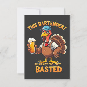 This bartender is ready to get blasted thank you card