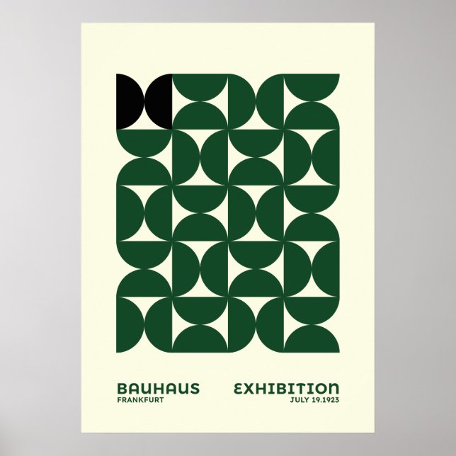 This Bauhaus-inspired geometric pattern poster fea (Front)