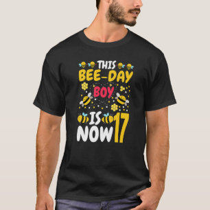 This Bee Day Boy Is Now 17 17th Birthday Party 17  T-Shirt