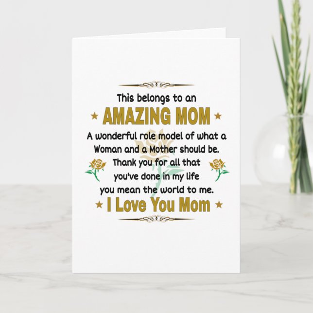  This Belongs To An Amazing Mum. Mother Card (Front)