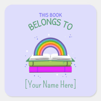 This Belongs to Bookplates Rainbow Book Labels