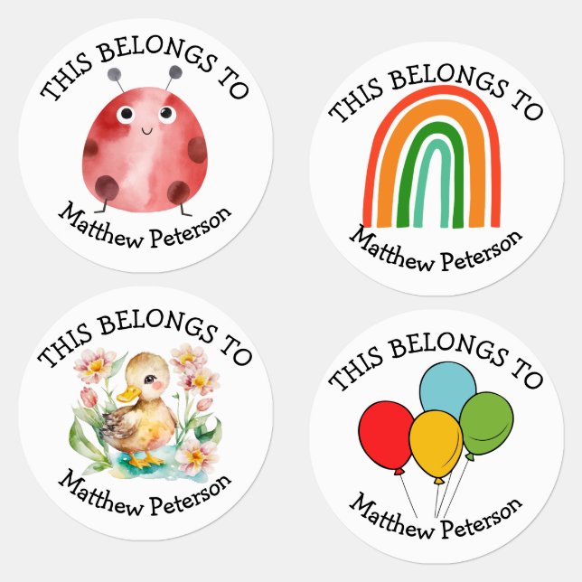 This Belongs To - Colourful Clothing Labels (Group)