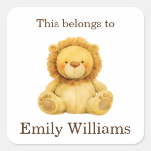 This Belongs to Custom Back to School Lion Custom Square Sticker