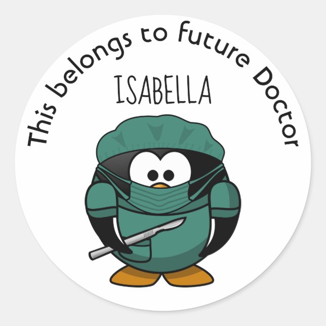 This belongs to future Doctor Classic Round Sticker (Front)