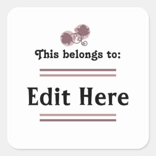 This Belongs To Sticker    Editable Text