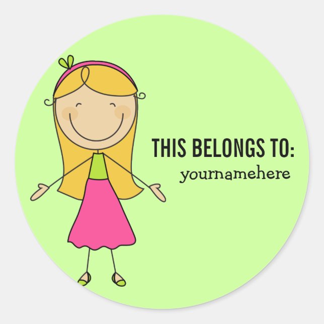 THIS BELONGS TO Sticker for a Girl (Front)