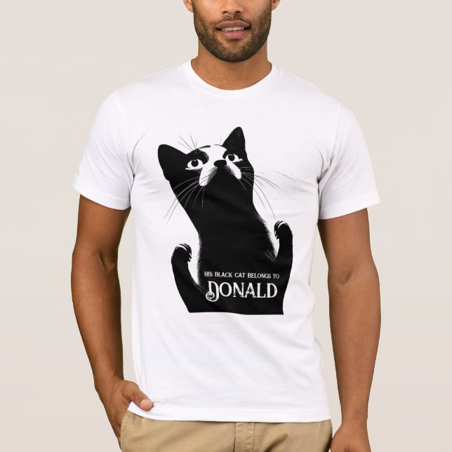 This Black Cat Belongs to [Name] – Personalized T-Shirt (Front)