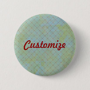 This Blue Vintage Antique Diamond Net Pattern 6 Cm Round Badge