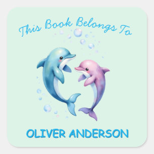 This Book Belongs Back to School Kid Bookplates Square Sticker