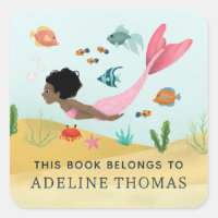 'This Book Belongs' Mermaid Ocean Kids Bookplate