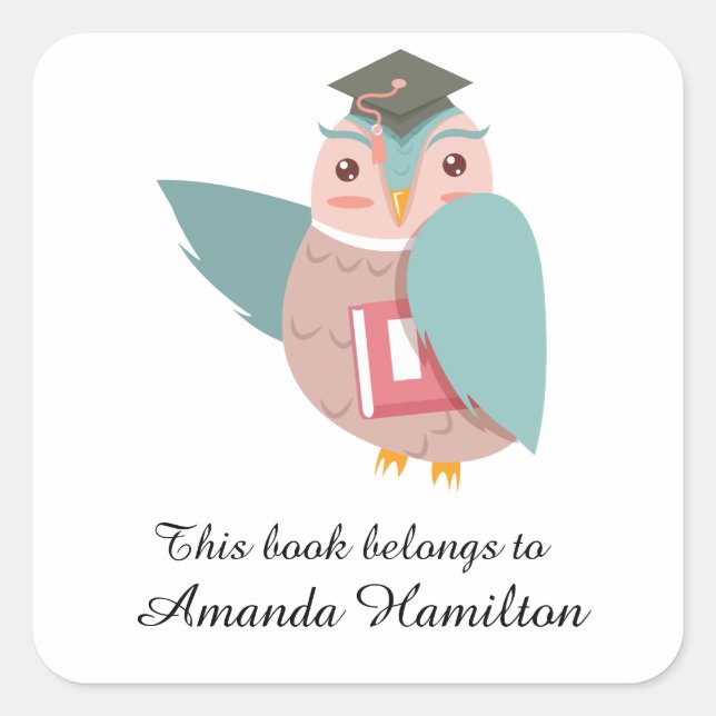 This book belongs to Academic Owl Square Sticker (Front)