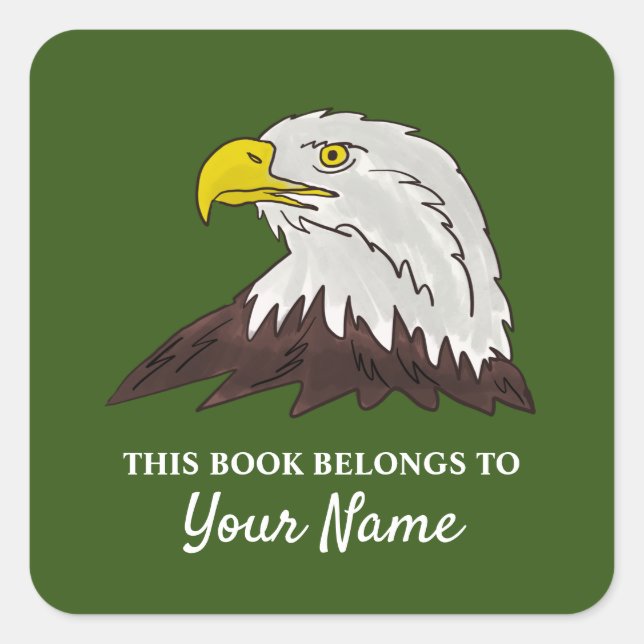 This book belongs to American eagle square sticker (Front)