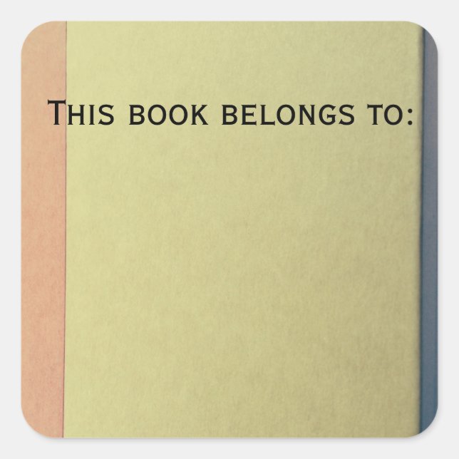 This book belongs to: book labels (Front)